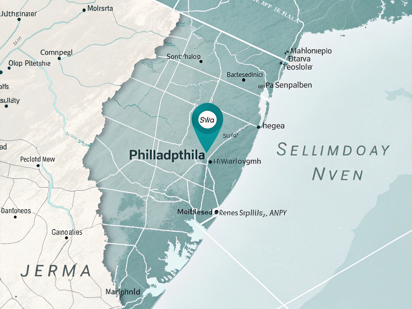 New Jersey Service Area map