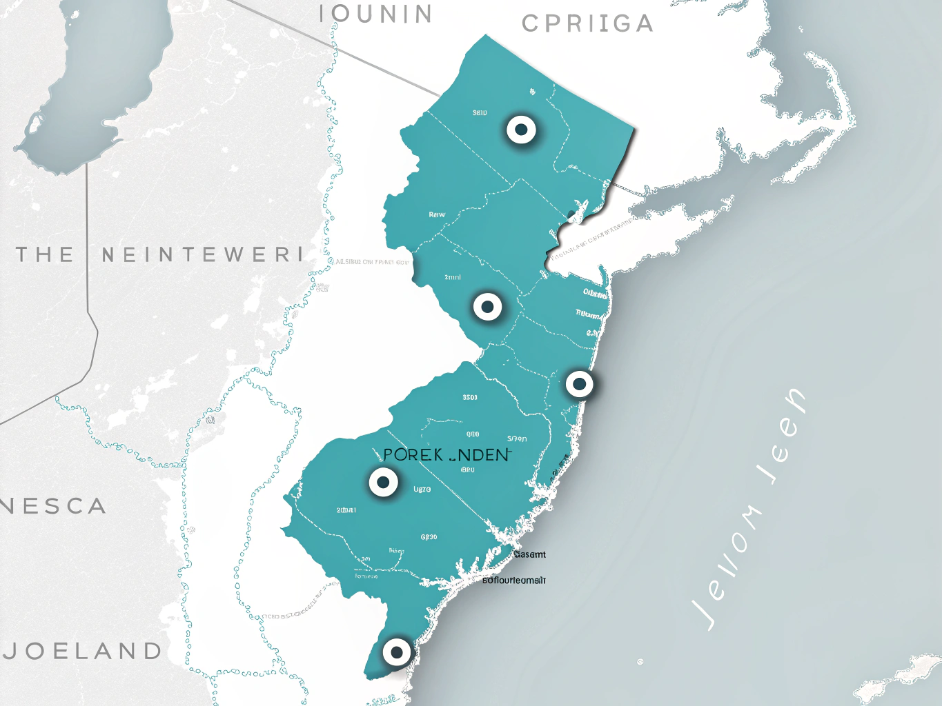 New Jersey Service Area map